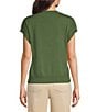 Westbound Petite Size Short Sleeve Y-Neck Button Front Cardigan - Image 6