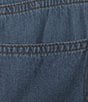 Color:Classic Stone Wash - Image 3 - Petite Size Soft Demin High Rise Drawstring Elastic Waist Crop Jeans