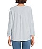 Westbound Petite Size Solid 3/4 Sleeve Knit Crew Neck Top - Image 2