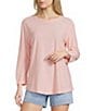 Westbound Petite Size Solid 3/4 Sleeve Knit Crew Neck Top - Image 1
