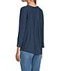 Westbound Petite Size Solid 3/4 Sleeve Knit Crew Neck Top - Image 6
