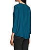 Westbound Petite Size Solid 3/4 Sleeve Knit Crew Neck Top - Image 4