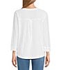 Westbound Petite Size Solid 3/4 Sleeve Knit Crew Neck Top - Image 5