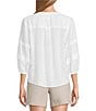 Westbound Petite Size Solid 3/4 Sleeve V-Neck Top - Image 2