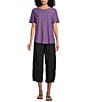 Westbound Petite Size Solid Linen Blend Pull On Crop Pants - Image 6