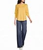 Westbound Petite Size Solid Long Sleeve Crew Neck Knit Tee - Image 6