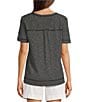 Westbound Petite Size Solid Short Sleeve V-Neck Top - Image 2