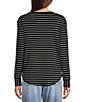 Westbound Petite Size Stripe Long Sleeve Crew Neck Knit Tee - Image 2