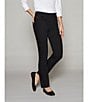 Color:Black - Image 5 - Petite Size the PARK AVE fit Denim Mid Rise Straight Leg Jeans