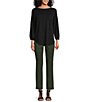 Color:Climbing Ivy - Image 3 - Petite Size the PARK AVE fit Mid Rise Straight Leg Pull-On Pants