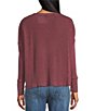 Westbound Petite Size Waffle Long Sleeve Pullover Top, Color:Burgundy - Image 2
