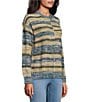 Westbound Petite Striped Long Sleeve Crew Neck Sweater, Color:Forest Stripe - Image 3