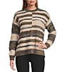 Westbound Petite Striped Long Sleeve Crew Neck Sweater - Image 1