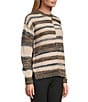 Westbound Petite Striped Long Sleeve Crew Neck Sweater - Image 3