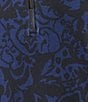 Westbound Petite Twilight Blue Paisley Patch Long Sleeve Quarter Zip Pullover, Color:Twilight Blue/Paisley Patch - Image 6