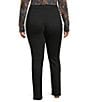 Westbound Plus High Rise Patch Pocket Straight Leg Full Length Pull-On Pants, Color:Black - Image 2