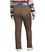 Westbound Plus High Rise Straight Leg Pull-On Pants, Color:Mocha - Image 4