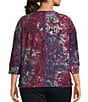 Westbound Plus Size Notch Collar 3/4 Sleeve Printed Blouse, Color:Zephyr Multi - Image 2