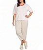 Westbound Plus Size 3/4 Sleeve Crew Neck Top - Image 3