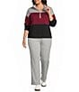Westbound Plus Size 3/4 Sleeve Half Zip Top - Image 3