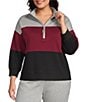 Westbound Plus Size 3/4 Sleeve Half Zip Top - Image 1