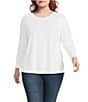 Westbound Plus Size 3/4 Sleeve Knit Crew Neck Top - Image 5