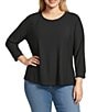 Westbound Plus Size 3/4 Sleeve Knit Crew Neck Top - Image 1