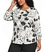 Westbound Plus Size 3/4 Sleeve Knit Crew Neck Top - Image 1