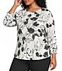 Westbound Plus Size 3/4 Sleeve Knit Crew Neck Top - Image 1