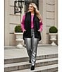 Westbound Plus Size Coated Silver High Rise Patch Pocket Straight Leg Pull-On Pants, Color:Coated Silver - Image 5