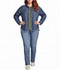 Westbound Plus Size Collared Long Sleeve Button Front Shacket - Image 3