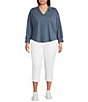 Westbound Plus Size Cotton Blend High Rise Crop Pants - Image 5