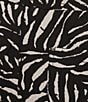 Westbound Plus Size Crop Graphic Linen Blend Pants, Color:Black White Graphic - Image 4