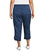 Westbound Plus Size Crop Utility Pants, Color:Dark Denim - Image 2