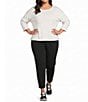 Westbound Plus Size Dolman 3/4 Sleeve Boat Neck Top - Image 3