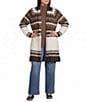 Westbound Plus Size Dotted Print Long Sleeve Coatigan - Image 1