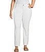 Color:White - Image 1 - Plus Size Fit Formula Mid Rise Straight Leg Tapered Jeans