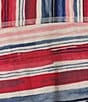 Color:American Flag Stripe - Image 5 - Plus Size Flag Stripe Knit Short Sleeve V-Neck Top