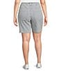 Westbound Plus Size High Rise Bermuda Porkchop Pockets Shorts, Color:Barely Stripe - Image 2