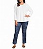 Westbound Plus Size High Rise Patch Pocket Straight Leg Pull-On Pants - Image 3