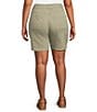 Westbound Plus Size High Rise Porkchop Pockets Bermuda Shorts, Color:Seagrass - Image 2