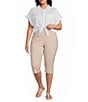 Westbound Plus Size High Rise Pullon Crop Capri Pants - Image 3