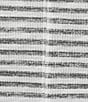 Color:Black Broken Stripe - Image 4 - Plus Size Knit Stripe Print Crew Neck 3/4 Ruffle Sleeve Top
