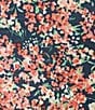 Color:Floral Meadow - Image 4 - Plus Size Knit Floral Short Sleeve Crew Neck Top