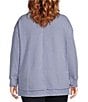 Color:Persian Jewel Heather - Image 2 - Plus Size Knit Long Sleeve Hi-Low Henley Top