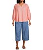 Westbound Plus Size Linen Blend Pull On Crop Pants - Image 3
