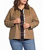 Westbound Plus Size Long Sleeve Button Front Barn Jacket - Image 1