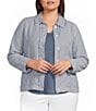 Westbound Plus Size Long Sleeve Button Front Linen-Blend Jacket - Image 1