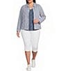 Westbound Plus Size Long Sleeve Button Front Linen-Blend Jacket - Image 3