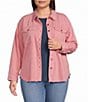 Westbound Plus Size Long Sleeve Button Front Shacket - Image 1